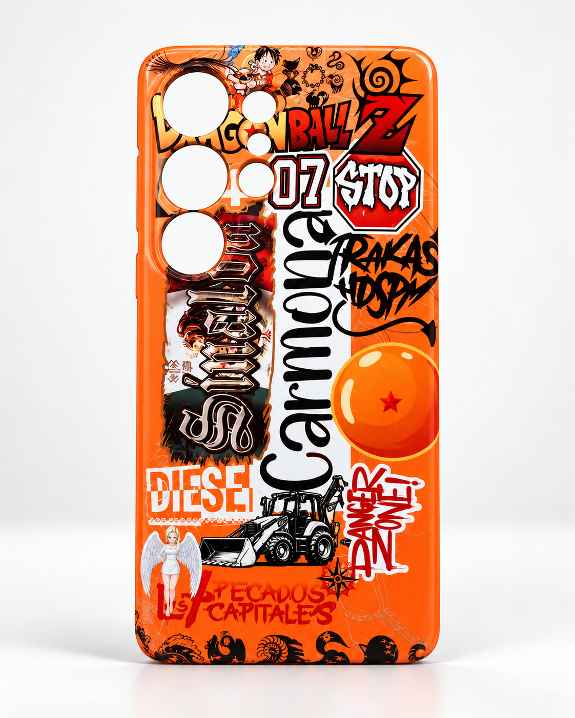 Funda naranja estilo sticker